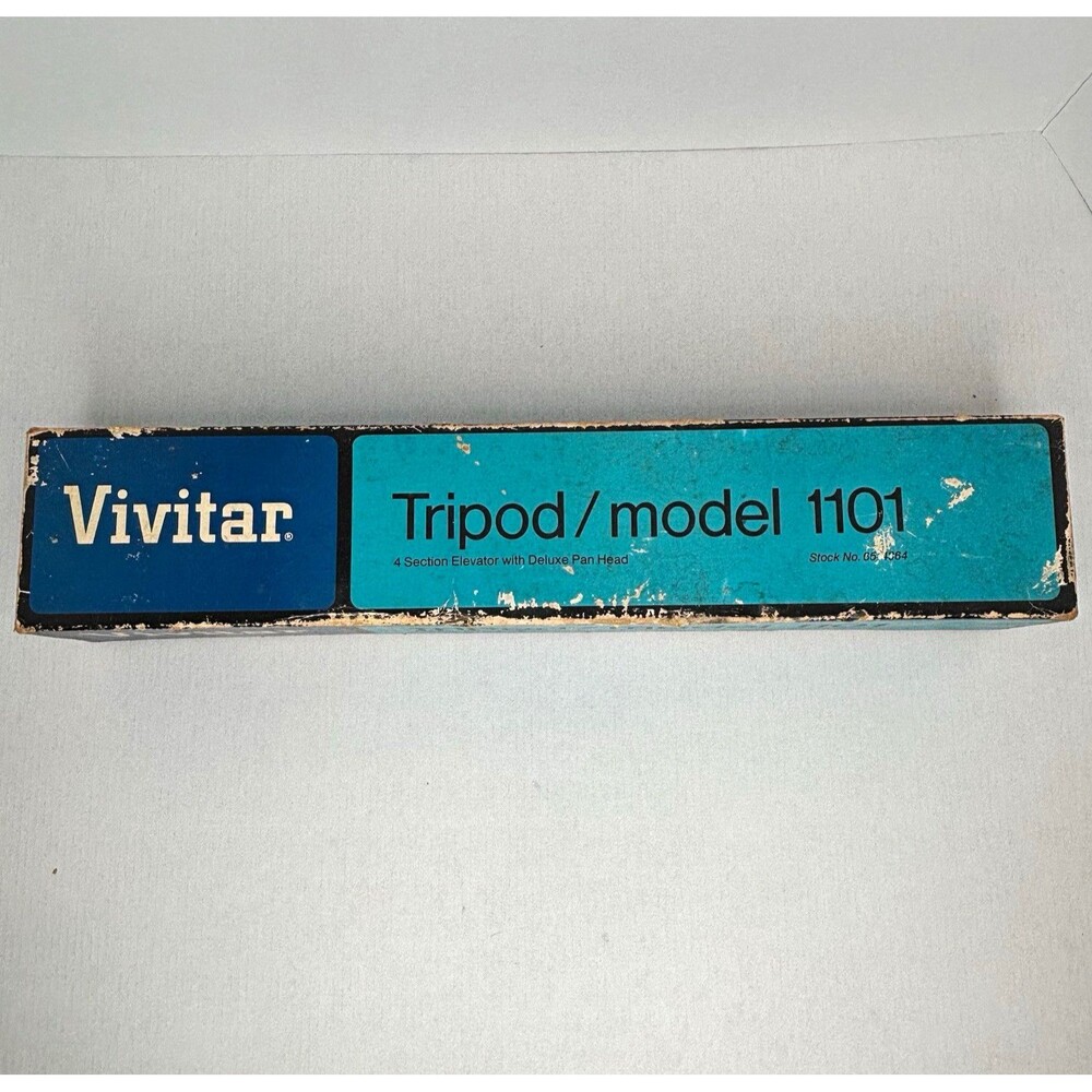 Vintage Vivitar 1101 Camera Tripod 4 Section Pan Head Japan Original Box strap